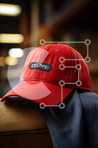 Intra Συλλεκτικό Ξύλινο Παζλ Plywood  4mm - Κομψό κόκκινο καπέλο του μπέιζμπολ με κέντημα «γραφίτη». Σε Ξύλινο Κουτί - Διαστάσεις Puzzle: 10x10 cm – 25 κομμάτια