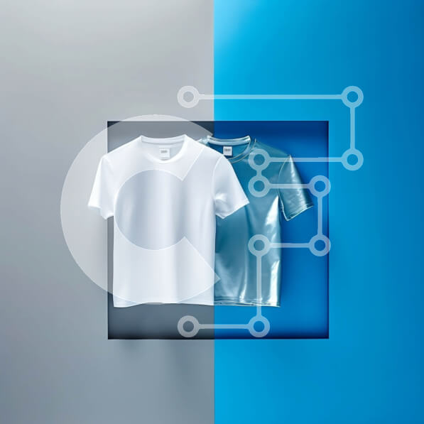 Intra Συλλεκτικό Ξύλινο Παζλ Plywood  4mm - Απλό λευκό T-shirt κρεμασμένο σε μπλε και γκρι δωμάτιο Σε Ξύλινο Κουτί - Διαστάσεις Puzzle: 10x10 cm – 25 κομμάτια