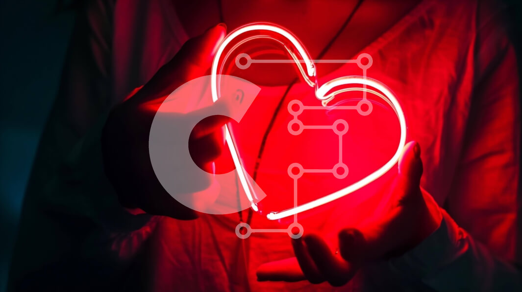 Intra Συλλεκτικό Ξύλινο Παζλ Plywood  4mm - Άτομο που κρατά φωτισμένο φως νέον σε σχήμα καρδιάς Σε Ξύλινο Κουτί - Διαστάσεις: 10x10 cm – 25 κομμάτια