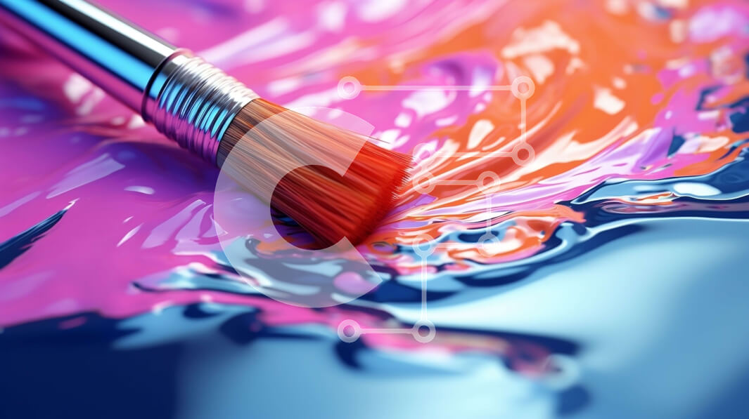 Intra Συλλεκτικό Ξύλινο Παζλ Plywood  4mm - Πολύχρωμο πινέλο σε φόντο Σε Ξύλινο Κουτί - Διαστάσεις Puzzle: 10x10 cm – 25 κομμάτια