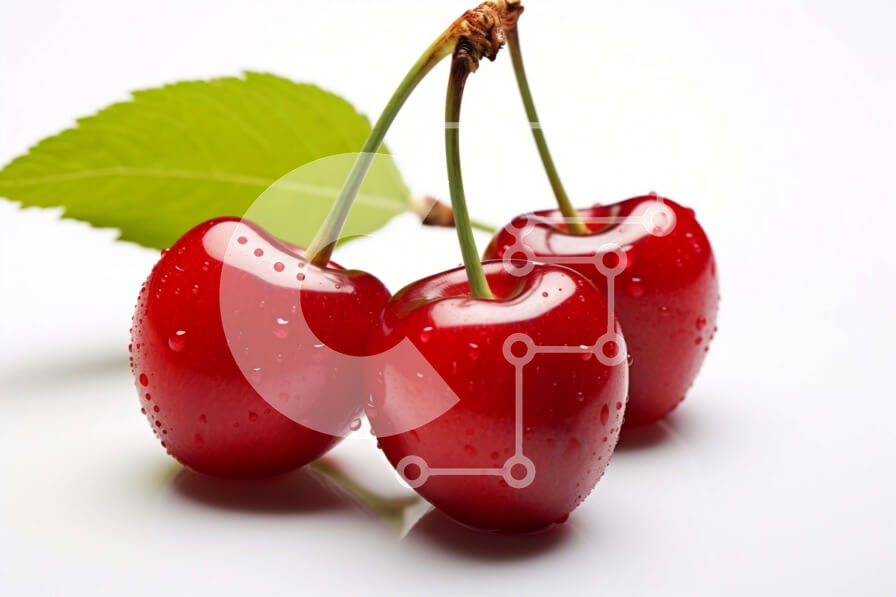 Σετ των 2 Intra Συλλεκτικό Ξύλινο Παζλ Plywood  4mm - Τρία κόκκινα κεράσια με σταγονίδια νερού Σε Ξύλινο Κουτί - Διαστάσεις: 10x10 cm – 25 κομμάτια