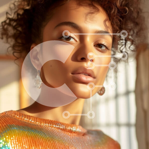 Σετ των 2 Intra Συλλεκτικό Ξύλινο Παζλ Plywood  4mm - Πολύχρωμη γυναίκα με σκουλαρίκια Afro και Hoop Σε Ξύλινο Κουτί - Διαστάσεις: 10x10 cm – 25 κομμάτια