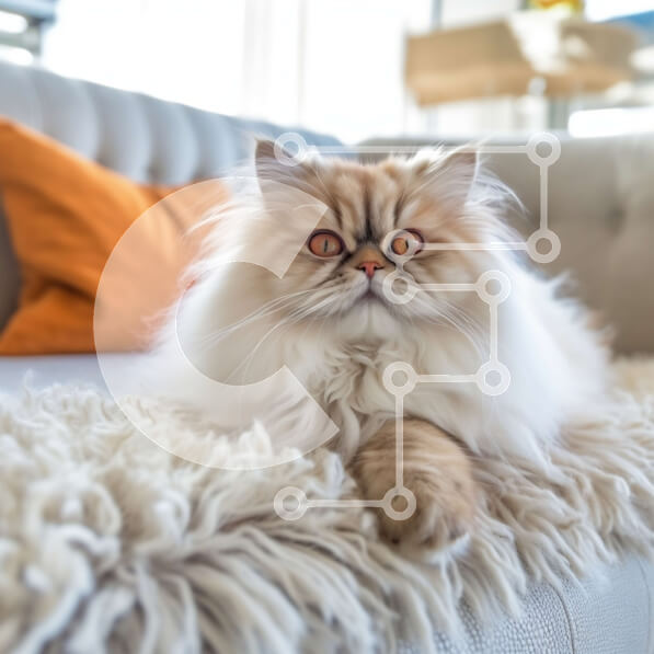 Intra Συλλεκτικό Ξύλινο Παζλ Plywood  4mm - Άνετη εικόνα μιας χνουδωτής περσικής γάτας που χαλαρώνει σε έναν λευκό καναπέ Σε Ξύλινο Κουτί - Διαστάσεις: 10x10 cm – 25 κομμάτια