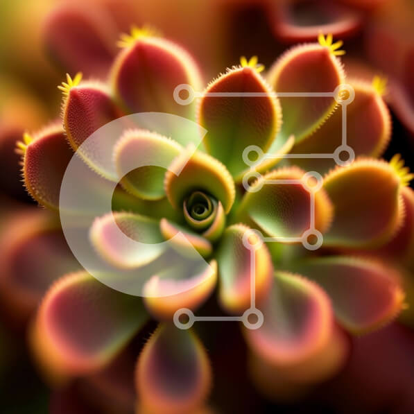 Intra Συλλεκτικό Ξύλινο Παζλ Plywood  4mm - Ζωντανό παχύφυτο με έντονα κόκκινα και κίτρινα άνθη Σε Ξύλινο Κουτί - Διαστάσεις: 10x10 cm – 25 κομμάτια