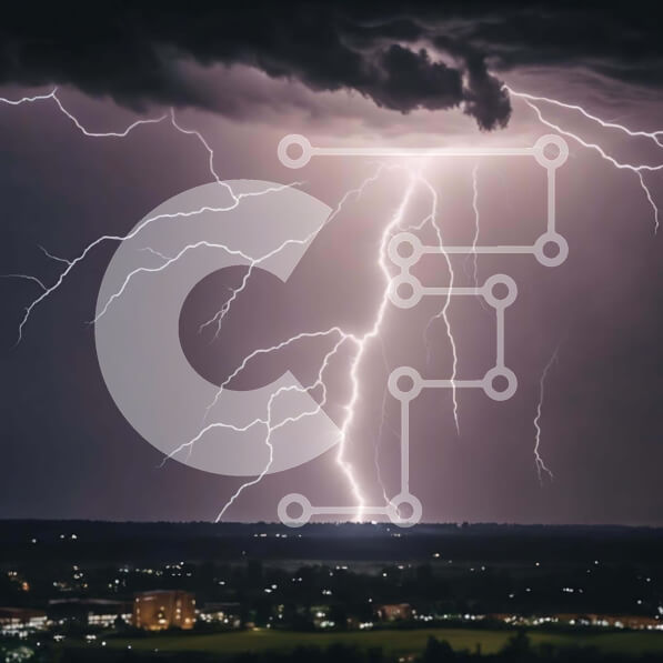 Intra Συλλεκτικό Ξύλινο Παζλ Plywood  4mm - Εντυπωσιακές αστραπές στον νυχτερινό ουρανό Σε Ξύλινο Κουτί - Διαστάσεις Puzzle: 10x10 cm – 25 κομμάτια