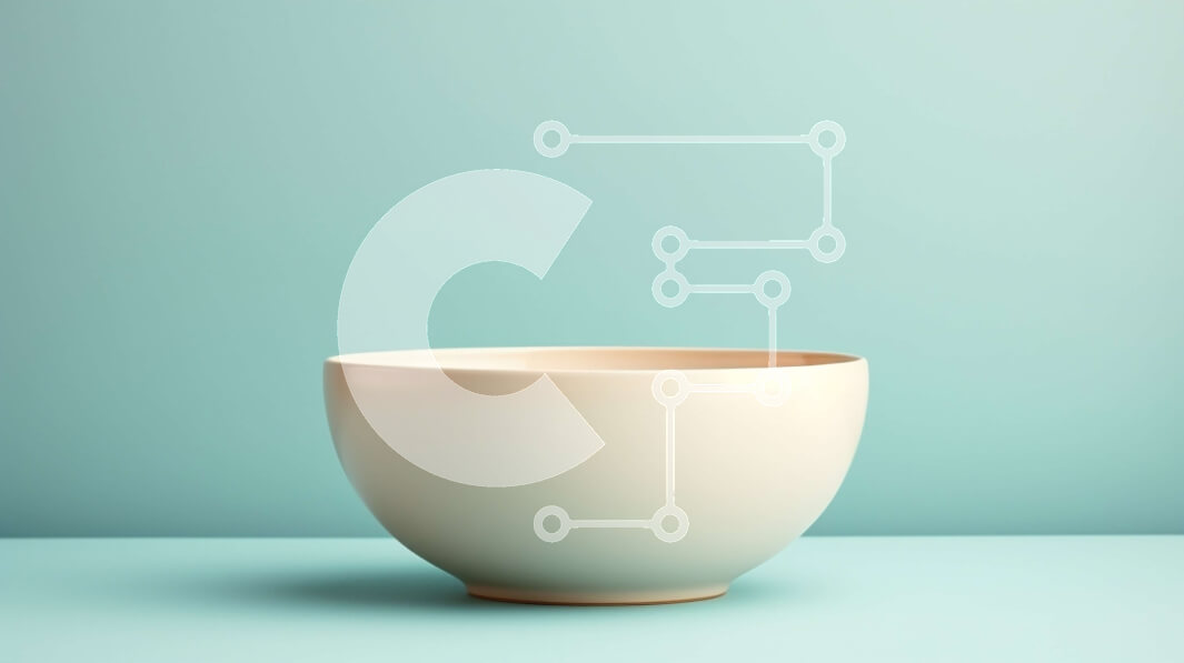 Intra Συλλεκτικό Ξύλινο Παζλ Plywood  4mm - Άδειο λευκό κεραμικό μπολ σε γαλάζια επιφάνεια Σε Ξύλινο Κουτί - Διαστάσεις Puzzle: 10x10 cm – 25 κομμάτια