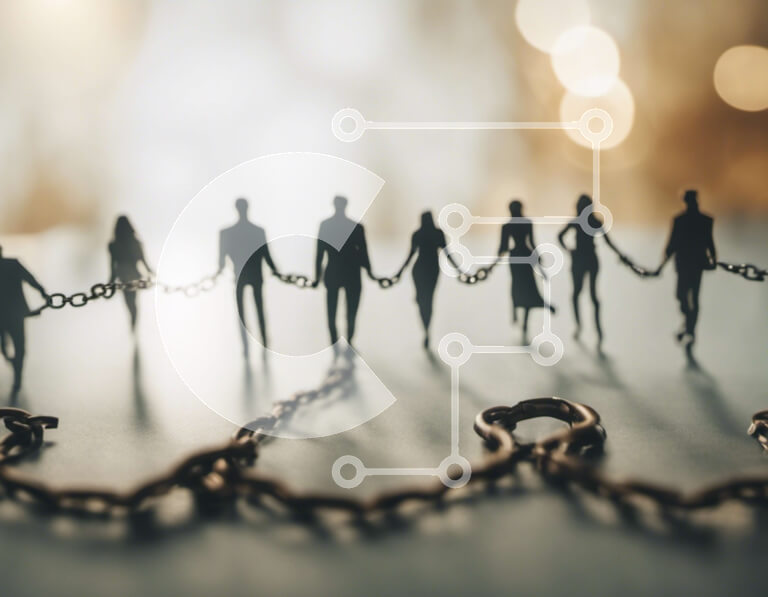 Intra Συλλεκτικό Ξύλινο Παζλ Plywood  4mm - Αλυσίδες που κρατούν ειδώλια Σε Ξύλινο Κουτί - Διαστάσεις Puzzle: 10x10 cm – 25 κομμάτια