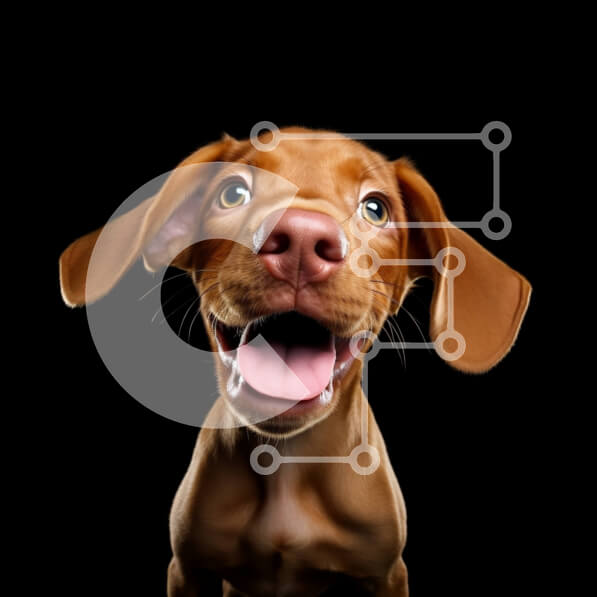 Intra Συλλεκτικό Ξύλινο Παζλ Plywood  4mm - Ευτυχισμένος καφέ σκύλος με τη γλώσσα έξω κοιτάζοντας την κάμερα Σε Ξύλινο Κουτί - Διαστάσεις: 10x10 cm – 25 κομμάτια