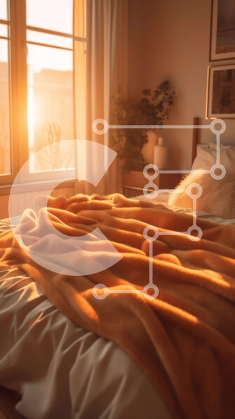 Intra Συλλεκτικό Ξύλινο Παζλ Plywood  4mm - Ήσυχο υπνοδωμάτιο με φυσικό φως που λάμπει μέσα από το παράθυρο Σε Ξύλινο Κουτί - Διαστάσεις Puzzle: 10x10 cm – 25 κομμάτια