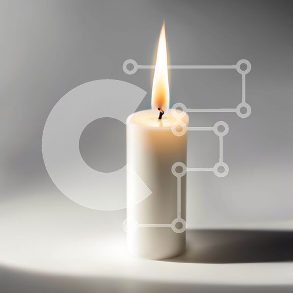 Intra Συλλεκτικό Ξύλινο Παζλ Plywood  4mm - Απλό και κομψό λευκό κερί σε σκοτεινή επιφάνεια Σε Ξύλινο Κουτί - Διαστάσεις Puzzle: 10x10 cm – 25 κομμάτια