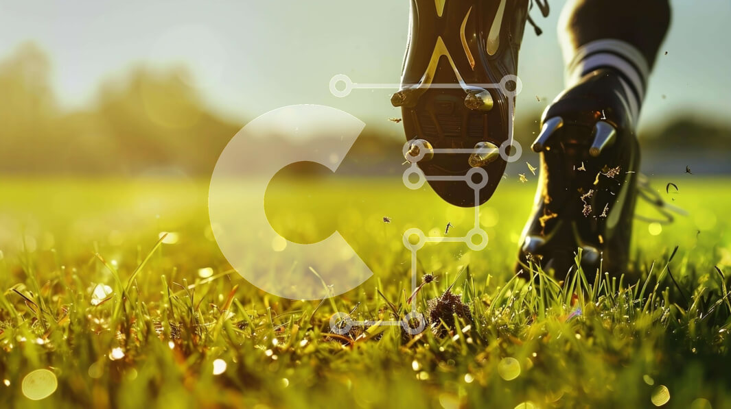 Intra Συλλεκτικό Ξύλινο Παζλ Plywood  4mm - Άτομο που κλωτσάει στο γρασίδι στον αθλητικό χώρο Σε Ξύλινο Κουτί - Διαστάσεις Puzzle: 10x10 cm – 25 κομμάτια