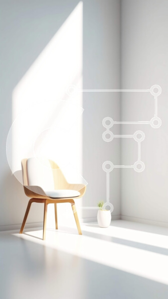 Intra Συλλεκτικό Ξύλινο Παζλ Plywood  4mm - Μινιμαλιστικό λευκό δωμάτιο με ξύλινη καρέκλα και παράθυρο Σε Ξύλινο Κουτί - Διαστάσεις Puzzle: 10x10 cm – 25 κομμάτια