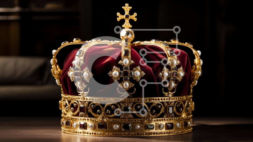 Intra Συλλεκτικό Ξύλινο Παζλ Plywood  4mm - Πολυτελές χρυσό στέμμα με διαμάντια και μαργαριτάρια Σε Ξύλινο Κουτί - Διαστάσεις: 10x10 cm – 25 κομμάτια