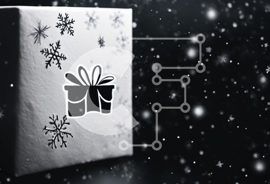 Intra Συλλεκτικό Ξύλινο Παζλ Plywood  4mm - Κουτί δώρου Ασπρόμαυρη νιφάδα χιονιού για την εορταστική περίοδο Σε Ξύλινο Κουτί - Διαστάσεις: 10x10 cm – 25 κομμάτια