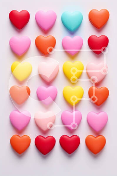 Intra Συλλεκτικό Ξύλινο Παζλ Plywood  4mm - Πολύχρωμες καραμέλες σε σχήμα καρδιάς για την Ημέρα του Αγίου Βαλεντίνου και τις γιορτές Σε Ξύλινο Κουτί - Διαστάσεις Puzzle: 10x10 cm – 25 κομμάτια