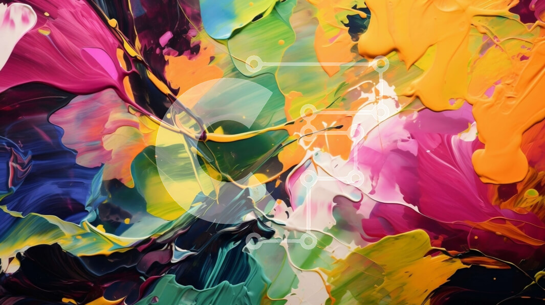 Intra Συλλεκτικό Ξύλινο Παζλ Plywood  4mm - Κοντινή όψη μιας πολύχρωμης αφηρημένης ζωγραφικής Σε Ξύλινο Κουτί - Διαστάσεις Puzzle: 10x10 cm – 25 κομμάτια