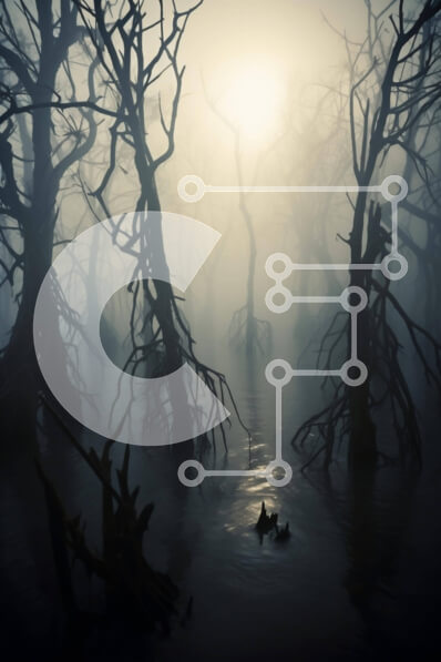 Σετ των 2 Intra Συλλεκτικό Ξύλινο Παζλ Plywood  4mm - Σκοτεινή και ομιχλώδης σκηνή του δάσους με πάπιες Σε Ξύλινο Κουτί - Διαστάσεις: 10x10 cm – 25 κομμάτια