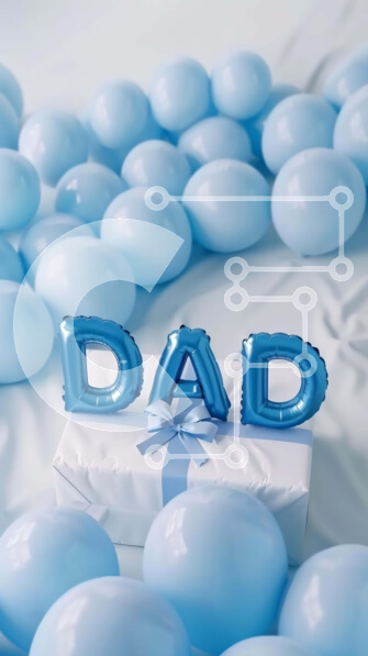 Intra Συλλεκτικό Ξύλινο Παζλ Plywood  4mm - Χρόνια πολλά για τη γιορτή του πατέρα και τα γενέθλια με μπαλόνια και κουτί δώρου Σε Ξύλινο Κουτί - Διαστάσεις: 10x10 cm – 25 κομμάτια