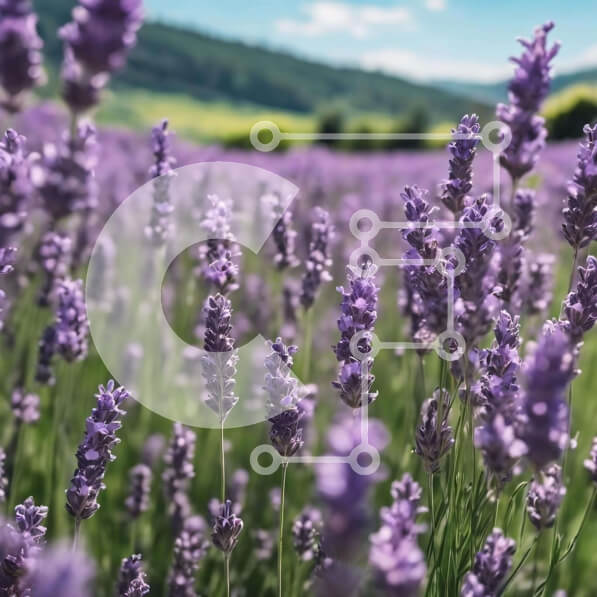 Intra Συλλεκτικό Ξύλινο Παζλ Plywood  4mm - Πεδίο λεβάντας με βουνά Σε Ξύλινο Κουτί - Διαστάσεις: 10x10 cm – 25 κομμάτια