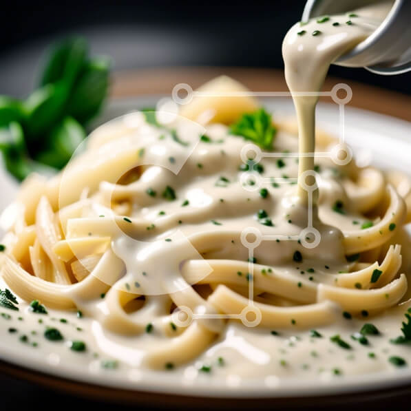 Σετ των 2 Intra Συλλεκτικό Ξύλινο Παζλ Plywood  4mm - Δελεαστική εικόνα του κρεμώδους πιάτου ζυμαρικών με γαρνιτούρα φρέσκου μαϊντανού Σε Ξύλινο Κουτί - Διαστάσεις: 10x10 cm – 25 κομμάτια