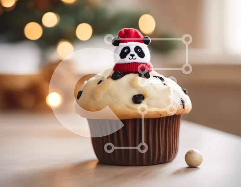 Σετ των 2 Intra Συλλεκτικό Ξύλινο Παζλ Plywood  4mm - Panda Cupcake σε διακοσμημένο ξύλινο τραπέζι Σε Ξύλινο Κουτί - Διαστάσεις: 10x10 cm – 25 κομμάτια