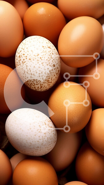 Intra Συλλεκτικό Ξύλινο Παζλ Plywood  4mm - Φρέσκα καφέ και λευκά αυγά σε ένα καλάθι Σε Ξύλινο Κουτί - Διαστάσεις: 10x10 cm – 25 κομμάτια