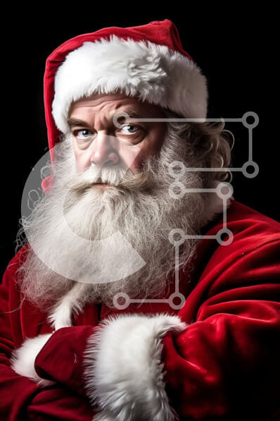 Intra Συλλεκτικό Ξύλινο Παζλ Plywood  4mm - Σοβαρός Άγιος Βασίλης με τα χέρια σταυρωμένα μπροστά του Σε Ξύλινο Κουτί - Διαστάσεις: 10x10 cm – 25 κομμάτια