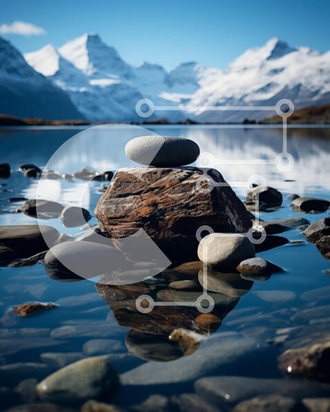 Intra Συλλεκτικό Ξύλινο Παζλ Plywood  4mm - Γραφική εικόνα μιας βραχώδης παραλίας με μαγευτικά βουνά Σε Ξύλινο Κουτί - Διαστάσεις: 10x10 cm – 25 κομμάτια