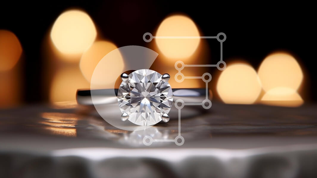 Intra Συλλεκτικό Ξύλινο Παζλ Plywood  4mm - Διαμαντένιο δαχτυλίδι αρραβώνων σε διακοσμητικό τραπέζι με κεριά Σε Ξύλινο Κουτί - Διαστάσεις Puzzle: 10x10 cm – 25 κομμάτια