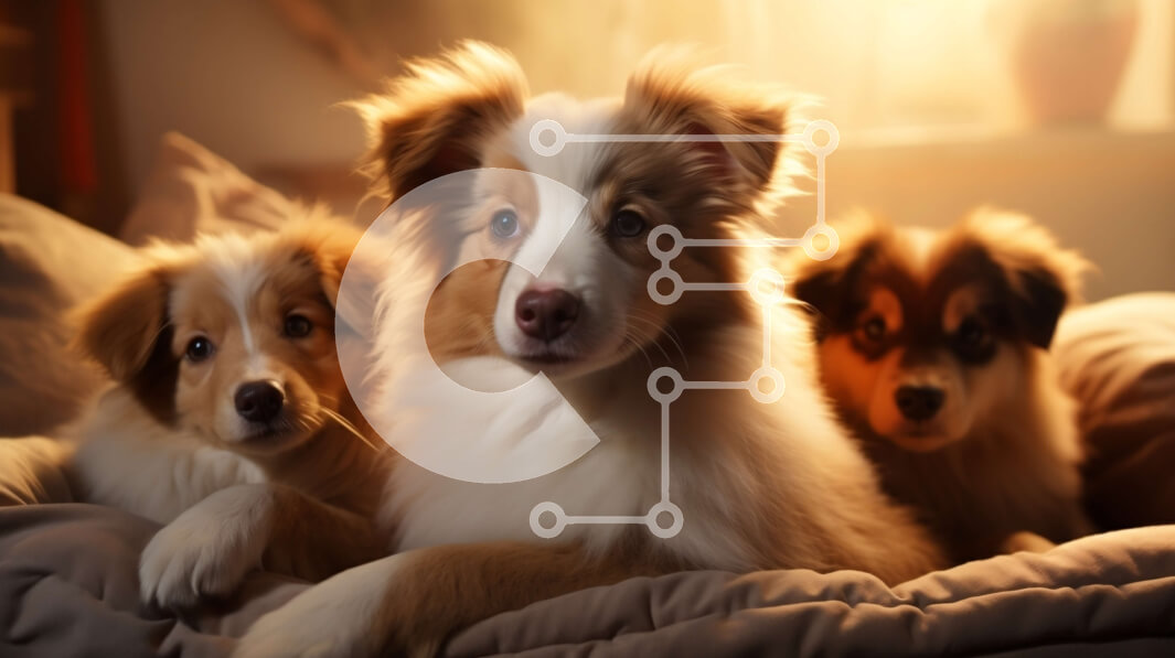 Intra Συλλεκτικό Ξύλινο Παζλ Plywood  4mm - Αξιολάτρευτα κουτάβια σε ένα κρεβάτι Σε Ξύλινο Κουτί - Διαστάσεις: 10x10 cm – 25 κομμάτια