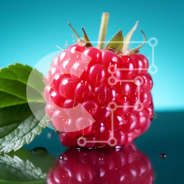 Σετ των 2 Intra Συλλεκτικό Ξύλινο Παζλ Plywood  4mm - Φρέσκο ​​και ζουμερό κόκκινο βατόμουρο με σταγόνες νερού Σε Ξύλινο Κουτί - Διαστάσεις: 10x10 cm – 25 κομμάτια