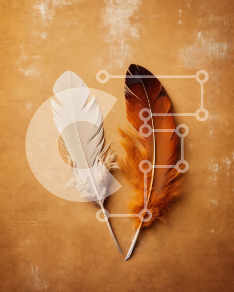 Intra Συλλεκτικό Ξύλινο Παζλ Plywood  4mm - Όμορφη εικόνα ενός φτερού σε ουδέτερο φόντο Σε Ξύλινο Κουτί - Διαστάσεις: 10x10 cm – 25 κομμάτια