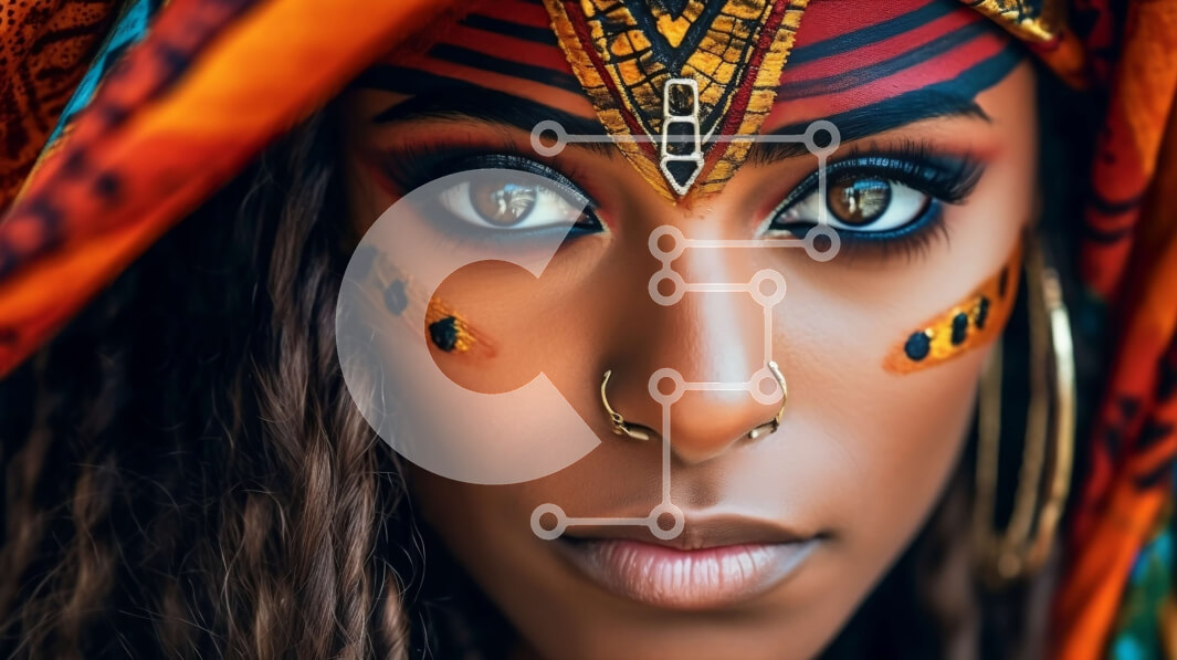 Intra Συλλεκτικό Ξύλινο Παζλ Plywood  4mm - Όμορφη εικόνα μιας Αφρικανής με παραδοσιακά ρούχα και κοσμήματα Σε Ξύλινο Κουτί - Διαστάσεις Puzzle: 10x10 cm – 25 κομμάτια