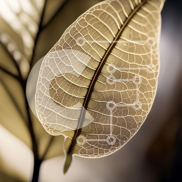 Intra Συλλεκτικό Ξύλινο Παζλ Plywood  4mm - Λεπτομερής φωτογραφία ενός μαραμένου φύλλου με περίπλοκες φλέβες Σε Ξύλινο Κουτί - Διαστάσεις: 10x10 cm – 25 κομμάτια