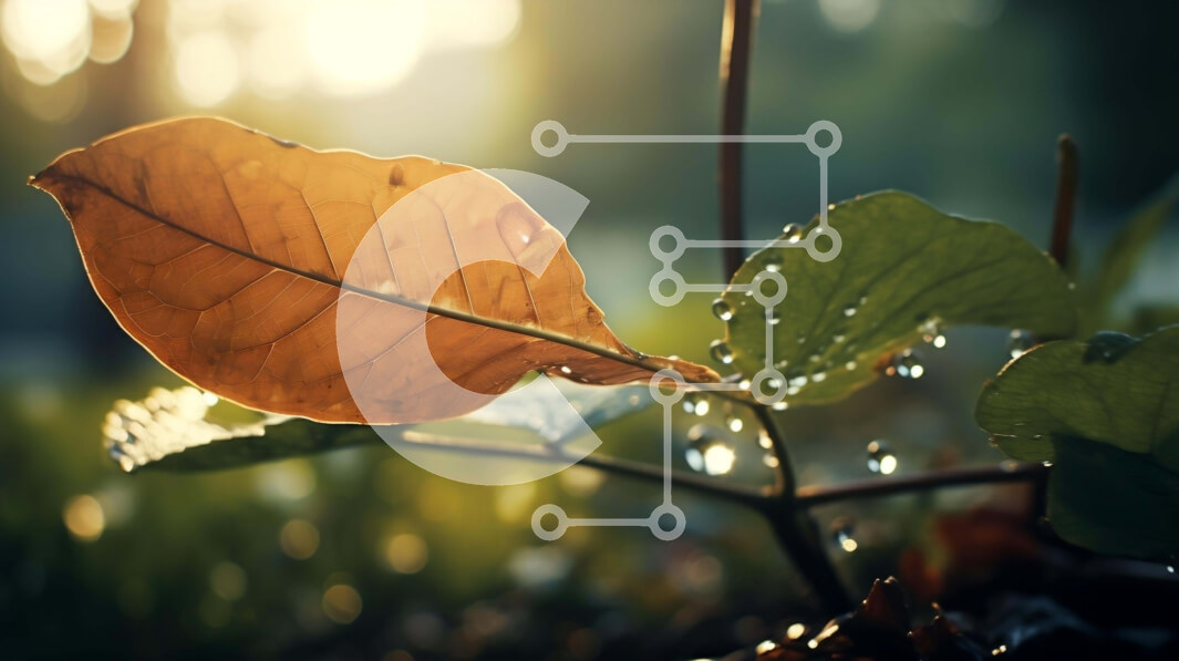 Intra Συλλεκτικό Ξύλινο Παζλ Plywood  4mm - Καφέ φύλλο με σταγονίδια νερού στο γρασίδι Σε Ξύλινο Κουτί - Διαστάσεις: 10x10 cm – 25 κομμάτια