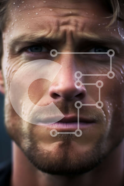 Intra Συλλεκτικό Ξύλινο Παζλ Plywood  4mm - Σοβαρός άνδρας με μαύρο πουκάμισο με βρεγμένα μαλλιά Σε Ξύλινο Κουτί - Διαστάσεις Puzzle: 10x10 cm – 25 κομμάτια