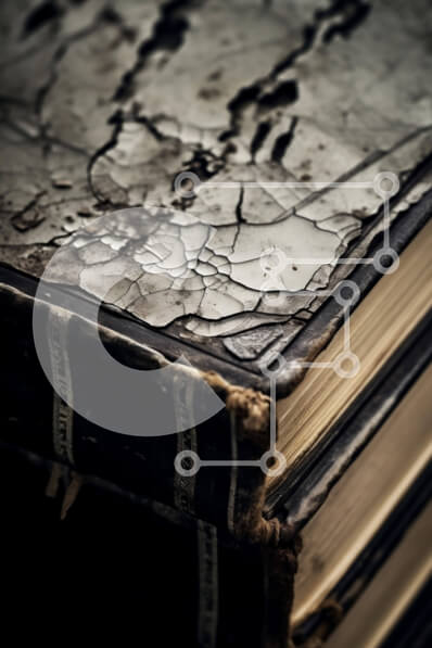 Intra Συλλεκτικό Ξύλινο Παζλ Plywood  4mm - Vintage στοίβα από παλιά βιβλία με ραγισμένα εξώφυλλα Σε Ξύλινο Κουτί - Διαστάσεις Puzzle: 10x10 cm – 25 κομμάτια