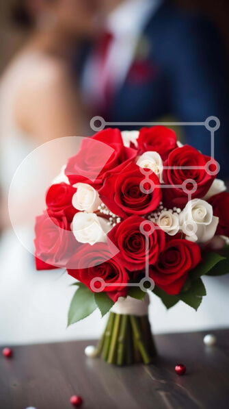 Intra Συλλεκτικό Ξύλινο Παζλ Plywood  4mm - Ρομαντικά κόκκινα και λευκά τριαντάφυλλα για τη γαμήλια γιορτή Σε Ξύλινο Κουτί - Διαστάσεις: 10x10 cm – 25 κομμάτια