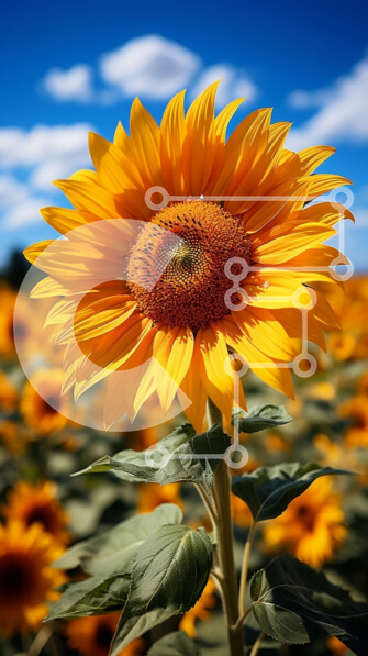 Σετ των 2 Intra Συλλεκτικό Ξύλινο Παζλ Plywood  4mm - Εκπληκτική εικόνα ενός ηλίανθου σε ένα χωράφι με ηλίανθο Σε Ξύλινο Κουτί - Διαστάσεις: 10x10 cm – 25 κομμάτια