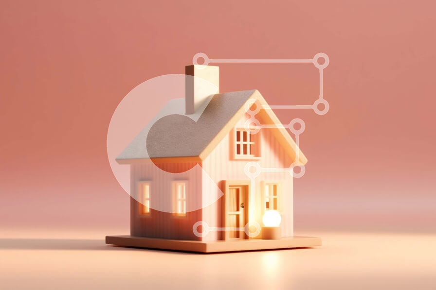 Intra Συλλεκτικό Ξύλινο Παζλ Plywood  4mm - Γοητευτική εικόνα ενός μικρού ροζ σπιτιού με κήπο και λευκό φράχτη Σε Ξύλινο Κουτί - Διαστάσεις Puzzle: 10x10 cm – 25 κομμάτια