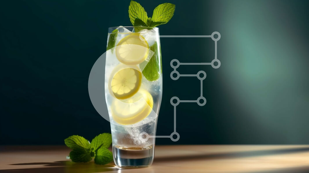 Σετ των 2 Intra Συλλεκτικό Ξύλινο Παζλ Plywood  4mm - Νόστιμη εικόνα της λεμονάδας με πάγο και μέντα σε μια καυτή καλοκαιρινή μέρα Σε Ξύλινο Κουτί - Διαστάσεις: 10x10 cm – 25 κομμάτια