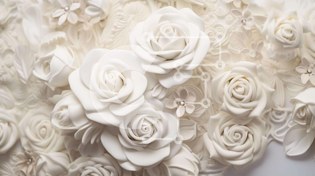 Intra Συλλεκτικό Ξύλινο Παζλ Plywood  4mm - Λουλουδένια σύνθεση με λευκό τριαντάφυλλο τοίχου Σε Ξύλινο Κουτί - Διαστάσεις Puzzle: 10x10 cm – 25 κομμάτια