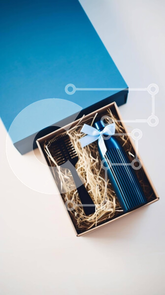 Intra Συλλεκτικό Ξύλινο Παζλ Plywood  4mm - Μπλε κουτί με βούρτσα μαλλιών και χτένα Σε Ξύλινο Κουτί - Διαστάσεις: 10x10 cm – 25 κομμάτια