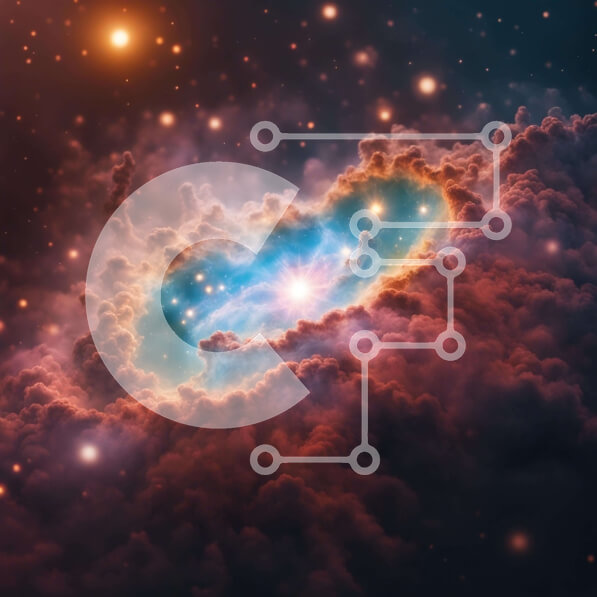 Intra Συλλεκτικό Ξύλινο Παζλ Plywood  4mm - Σμήνος αστεριών και νεφελωμάτων στον νυχτερινό ουρανό Σε Ξύλινο Κουτί - Διαστάσεις Puzzle: 10x10 cm – 25 κομμάτια