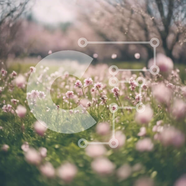 Intra Συλλεκτικό Ξύλινο Παζλ Plywood  4mm - Πεδίο με ροζ λουλούδια την άνοιξη Σε Ξύλινο Κουτί - Διαστάσεις: 10x10 cm – 25 κομμάτια