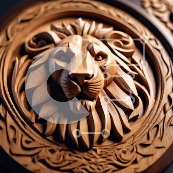 Intra Συλλεκτικό Ξύλινο Παζλ Plywood  4mm - Περίτεχνο Ξυλογλυπτικό λιοντάρι για διακοσμητικούς σκοπούς Σε Ξύλινο Κουτί - Διαστάσεις Puzzle: 10x10 cm – 25 κομμάτια