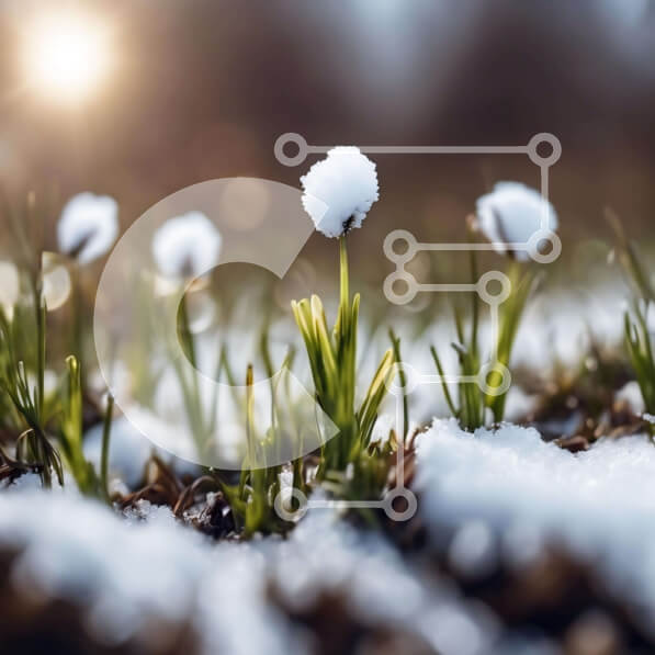 Intra Συλλεκτικό Ξύλινο Παζλ Plywood  4mm - Χιονισμένα λουλούδια που ανθίζουν το χειμώνα Σε Ξύλινο Κουτί - Διαστάσεις: 10x10 cm – 25 κομμάτια