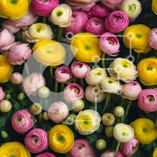 Intra Συλλεκτικό Ξύλινο Παζλ Plywood  4mm - Ζωντανά κίτρινα, ροζ και λευκά λουλούδια για μπουκέτα και λουλουδένιες συνθέσεις Σε Ξύλινο Κουτί - Διαστάσεις: 10x10 cm – 25 κομμάτια