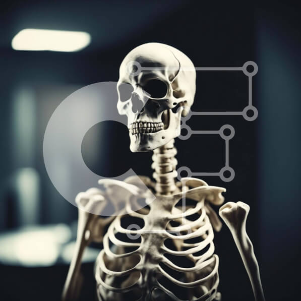 Intra Συλλεκτικό Ξύλινο Παζλ Plywood  4mm - Σκελετός που στέκεται στο σκοτάδι Σε Ξύλινο Κουτί - Διαστάσεις Puzzle: 10x10 cm – 25 κομμάτια