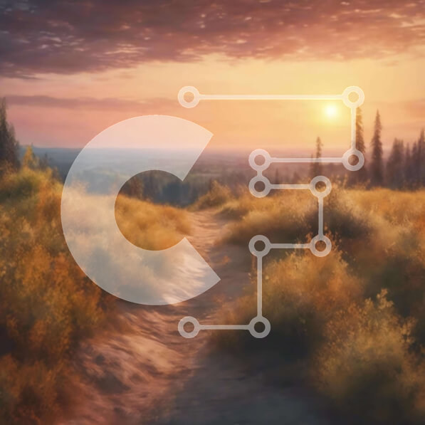 Intra Συλλεκτικό Ξύλινο Παζλ Plywood  4mm - Ήσυχο ηλιοβασίλεμα στο μονοπάτι με χορτάρι Σε Ξύλινο Κουτί - Διαστάσεις: 10x10 cm – 25 κομμάτια